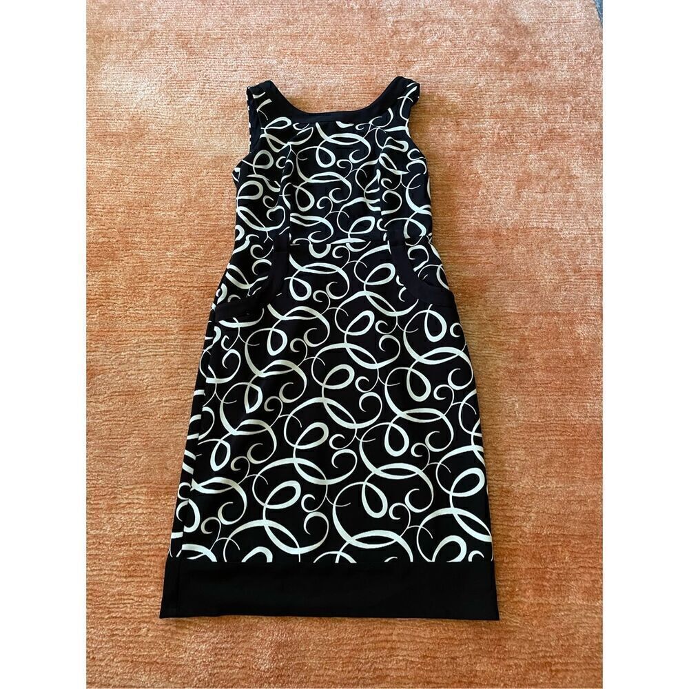 London Times Black and White Sleeveless Dress 4